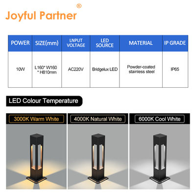 Αλουμίνιο IP65 LED λαμπτήρα γκαζόν Bridgelux LED 3000K 10W H810MM Με πιστοποίηση CE ROHS