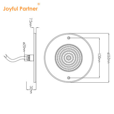 Αντανάκλαση φωτός πισίνας γεμάτη ρητίνη 160mm DC12V 10W Πλήρως πλαστικό SMD2835 108pcs RGBW Χρώμα Σταθερή τάση