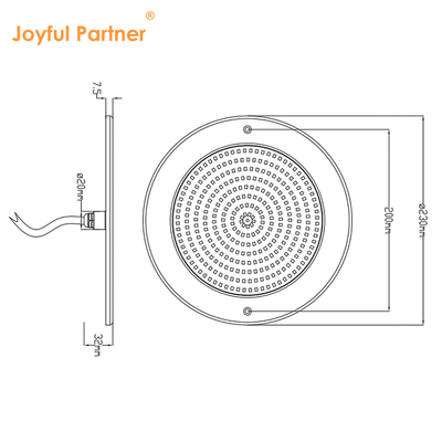 Αντανάκλαση φωτός πισίνας γεμάτη ρητίνη 160mm DC12V 10W Πλήρως πλαστικό SMD2835 108pcs RGBW Χρώμα Σταθερή τάση