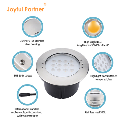 20W IP68 Υδροβρύχια φωτιστικά πισίνας 316 Ατσάλι LED υπόγεια φώτα