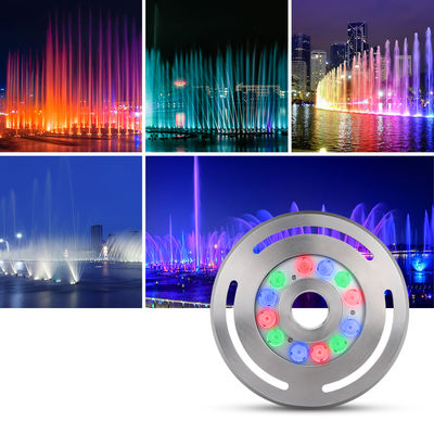 Φωτιστικό Σιντριβανιού LED Dimmable LED RGB με Τζάμι Ασφαλείας DC12V24V 12x3W RGB3in1 για Εφαρμογές Κήπου