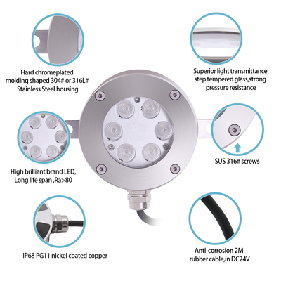 Χαρούμενος Συνεργάτης IP68 Αδιάβροχο 6W/12W/18W DC12V RGB DMX Υποβρύχιο LED Σιντριβάνι Μουσικό Χορευτικό Νερό