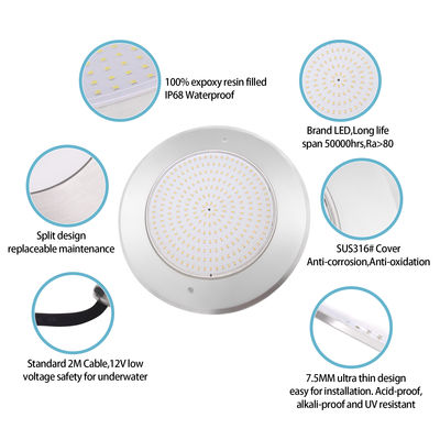 Υποβρύχιο φως πισίνας LED RGB 6W 12W 18W 25W 35W IP68 Αδιάβροχο Smart 12V SMD 316SS Ανοξείδωτο Ατσάλι