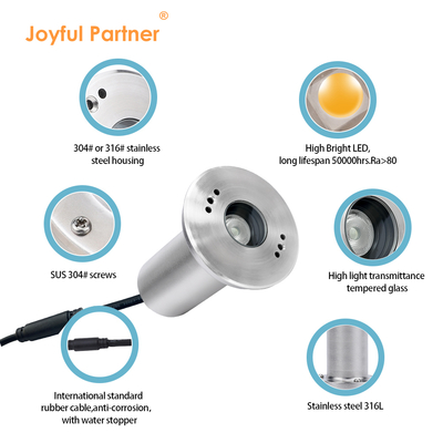 Φως πισίνας βαθύ αντιθαμβωτικό 3W DC24V Υλικό SS Πιστοποιημένο CE Μεγάλης διάρκειας Με συσκευασία χαρτοκιβωτίου
