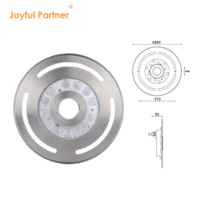 Υποβρύχιο φως φεγγαριού LED IP68 12W 24W 36W Ζεστό λευκό μπλε RGB ανοξείδωτο χάλυβα 316L με διάμετρο 285mm