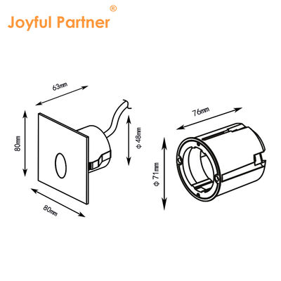 Στρογγυλό φως σκάλας LED 1W 2W χύτευσης αλουμινίου οικόπεδο τοίχος για εξωτερικό διάδρομο