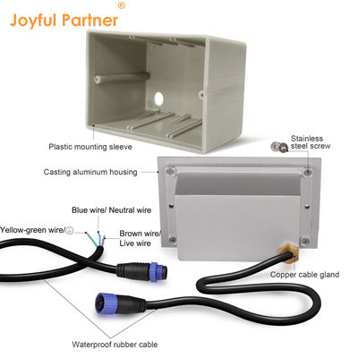 Νέο ορθογώνιο 3W SMD2835 LED Step Lights 170*106mm AC100-240V Λευκό χρώμα 3000K