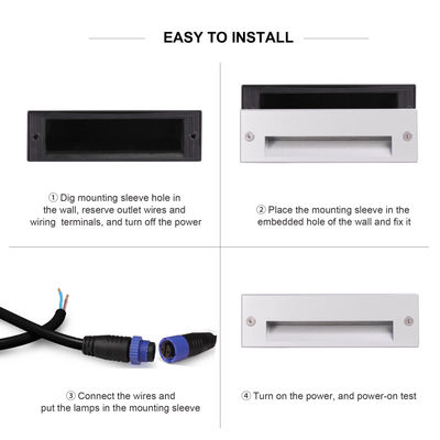 IP65 5W LED Step Lamp Recessed Mount 145*45MM Osram SMD LED Μονοχρωματικό περίβλημα αλουμινίου με κλιπ