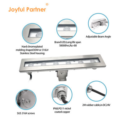 Υποβρύχιο Γραμμικό Φως 6W 12W 18W DC24V 30 Μοίρες 3000K LED Με Αυστηρό Έλεγχο Ποιότητας