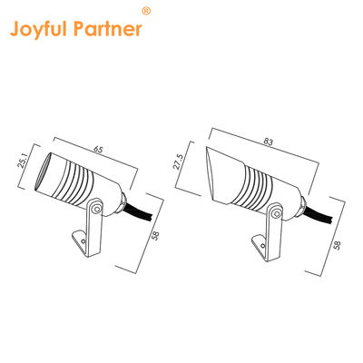 Φωτιστικό κήπου LED με περίβλημα αλουμινίου, εξωτερική βαφή πούδρας 1W IP65 DC24V για εξωτερικό μονοπάτι