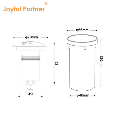 IP67 Φωτισμοί 100-240VAC LED μονόχρωμο Αδιάβροχο με πλαστικό πίσω κουτί