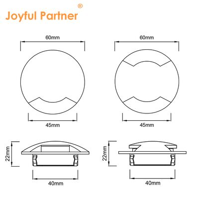 Φωτιστικό LED Εδάφους Πλευρικής Όψης 1W 3W 12V-24VDC Καθαρό Αλουμίνιο 6063# Κέλυφος