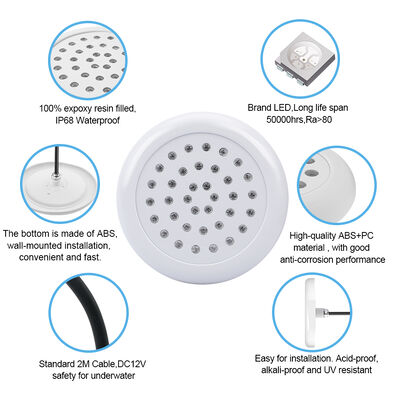 OEM/ODM Φώτα πισίνας Led υποβρύχια ρητίνη γεμάτη SMD5050 DC12V SS316L ABS υλικό 100*26MM