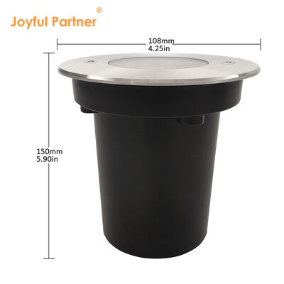 Φως LED ενταγμένο στο έδαφος 3W 6W Αδιάβροχο DIA108MM Αλουμινίου Διαμέρισμα με εμπρόσθιο κάλυμμα από ανοξείδωτο χάλυβα