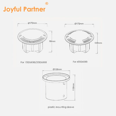 Οδήγηση πάνω από το φως από ανοξείδωτο χάλυβα 8W CREE COB LED μονόχρωμο 3000K DIA172MM Για χώρο στάθμευσης