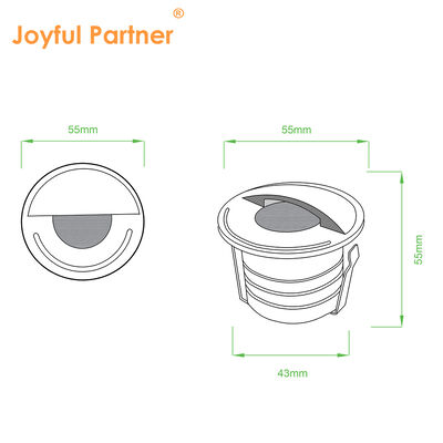 Φωτιστικά Υπογείου LED 3W AC 85-265V 1/2/3/4 Πλευρές DIA55MM*H55MM Οπτικός Φακός με Καλώδιο Τροφοδοσίας 0.5M