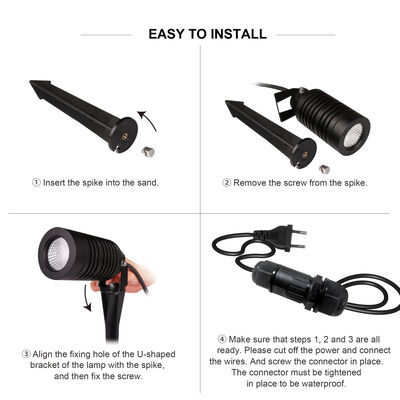 LED Garden Spot Lights IP65 14W Cree COB DC24V AC 220V DIA68MM With Anti Glare Hood