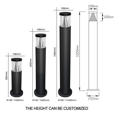 Φωτιστικό κήπου LED AC220V DC24V Bridgelux LED 3000K DIA108MM Αλουμίνιο Premium με ηλεκτροστατική βαφή για εξωτερική χρήση