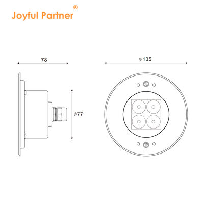 Φωτιστικά Υποβρύχια Πισίνας Νέας Σχεδίασης Ανοξείδωτο Ατσάλι 316L Εξωτερικού Χώρου 4W LED Εντοιχισμένο